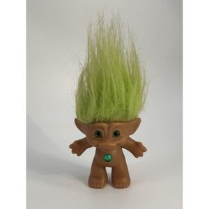 Vintage Ace Novelty 4.5" Troll with Green Hair Eyes & Green Belly Jewel